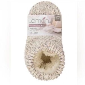 NWT Lemon Non-Slip Slipper Socks